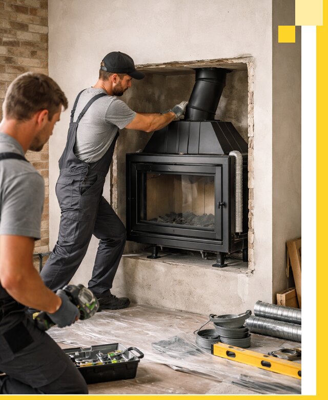 Установка каминных топок в Глазове: монтаж, подключение