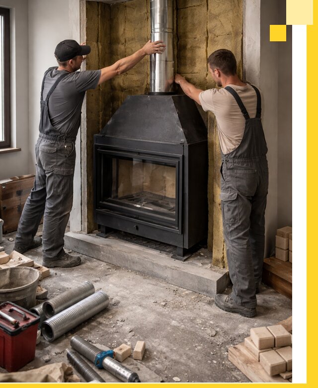 Изготовление и монтаж закрытых каминов в Глазове под ключ