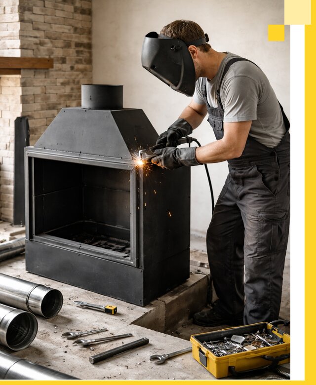 Продажа и установка металлических каминов в Глазове под ключ