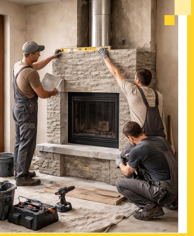 Профессиональный монтаж каминов под ключ в Глазове для дома