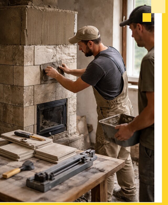 Профессиональная облицовка печей в Глазове: керамика и камень