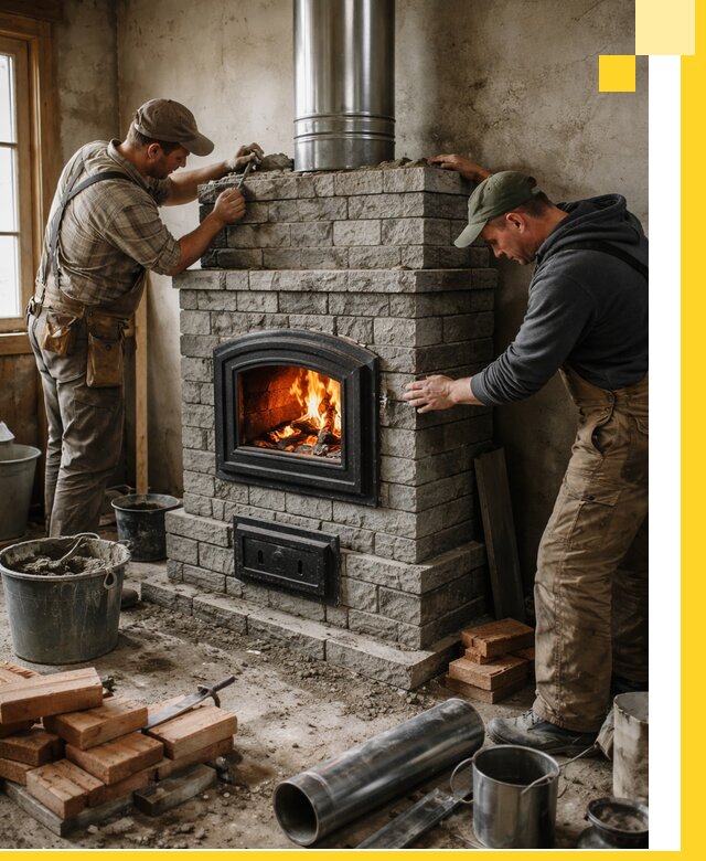 Производство, поставка и монтаж дровяных печей в Глазове