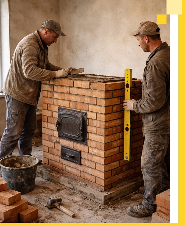 Отопительные печи под ключ в Глазове, установка и сборка