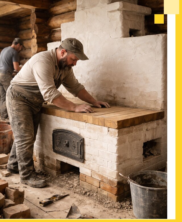 Проектирование и установка русской печи с лежанкой в Глазове