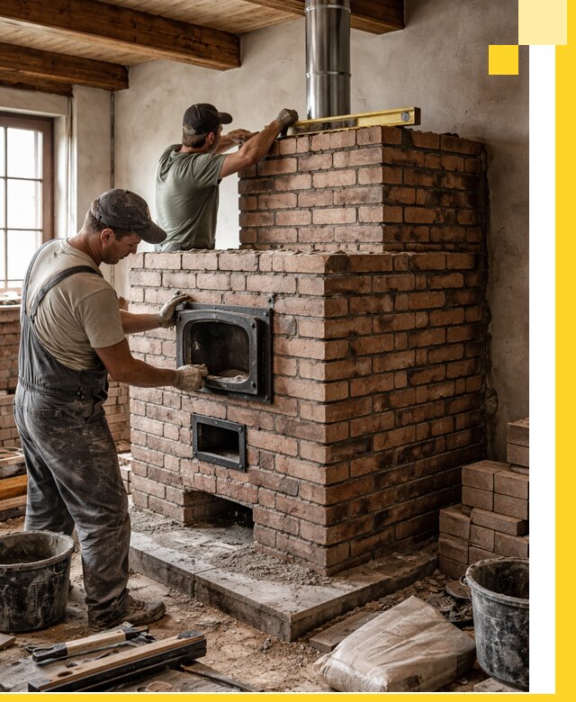 Печи для загородного дома под ключ в Глазове — монтаж и сервис