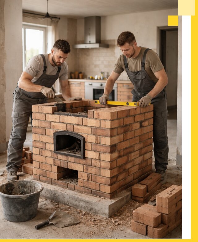 Установка и монтаж печей в частном доме в Глазове под ключ