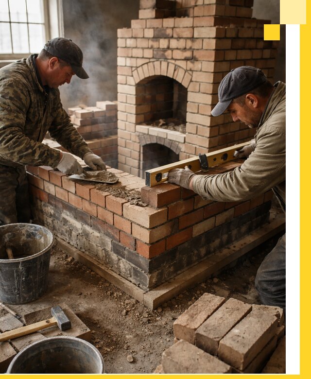 Изготовление и монтаж печей и каминов из кирпича в Глазове