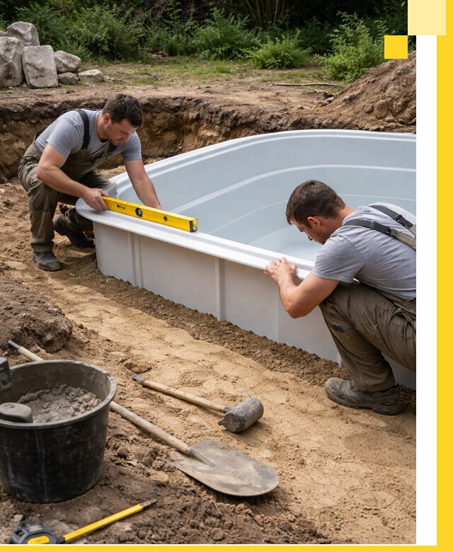 Производство и установка пластиковых бассейнов в Глазове под ключ
