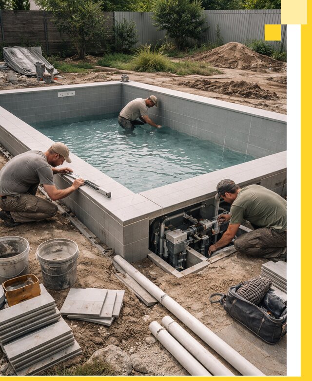 Строительство и монтаж бассейнов для дачи под ключ в Глазове