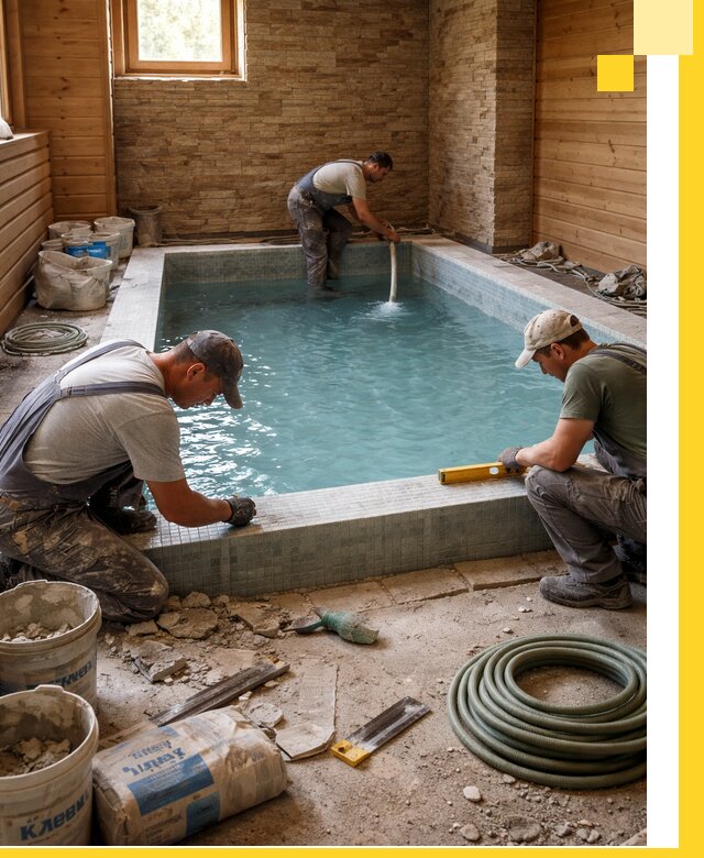 Проектирование и строительство бассейнов для бани в Глазове