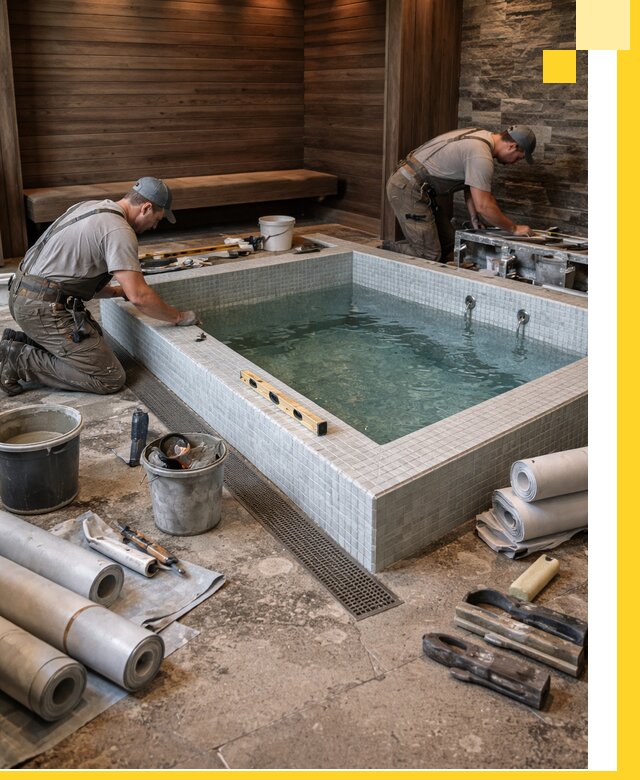 Установка и строительство бассейнов для сауны в Глазове