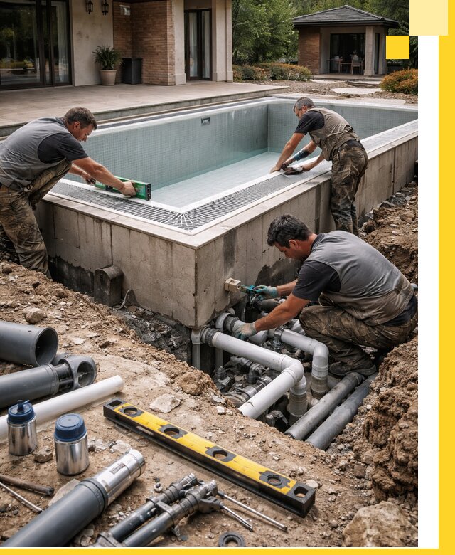 Строительство переливных бассейнов в Глазове под ключ