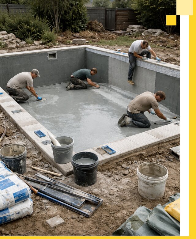 Изготовление и монтаж чаши бассейна под ключ в Глазове