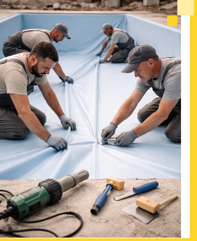 ПВХ пленка для бассейнов с монтажом и гарантией в Глазове