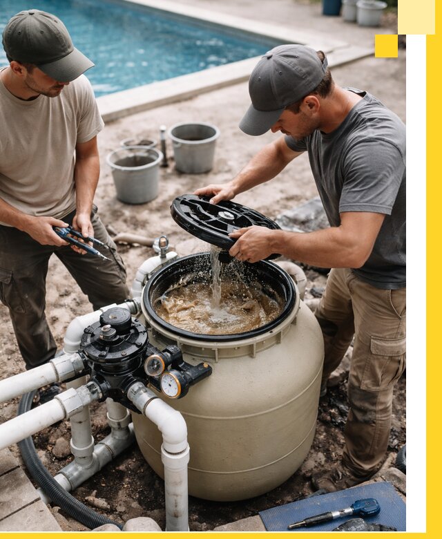 Установка и обслуживание песочных фильтров для бассейнов в Глазове