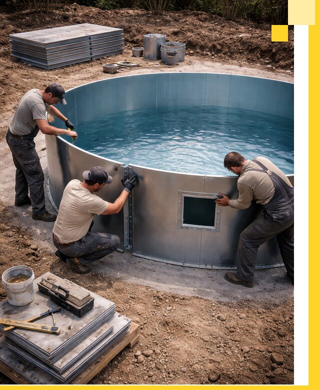 Круглые бассейны под ключ в Глазове проектирование и монтаж