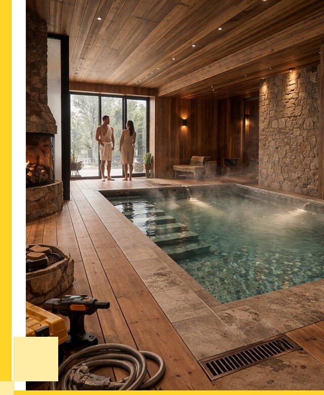 Проекты бань с бассейном под ключ в Глазове от 76523 р., ЭриданГлз