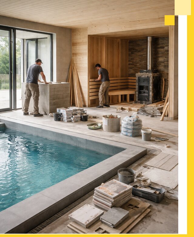 Проектирование и строительство бань с бассейном в Глазове