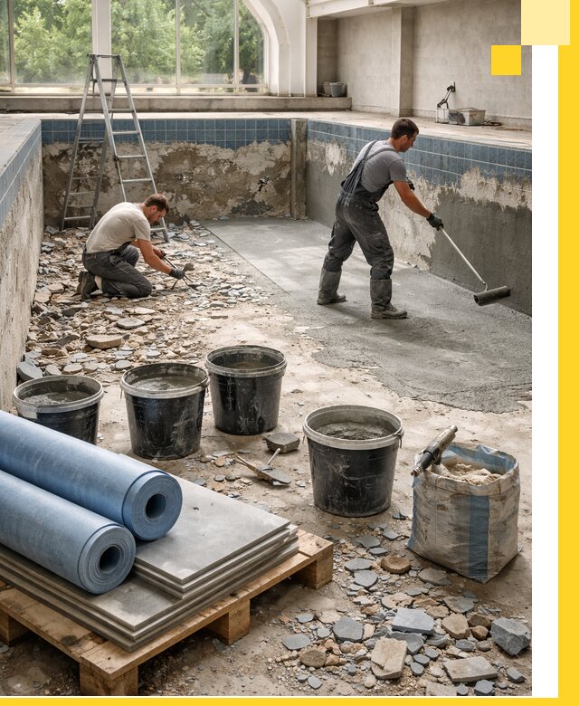 Реконструкция бассейнов в Глазове: ремонт, гидроизоляция