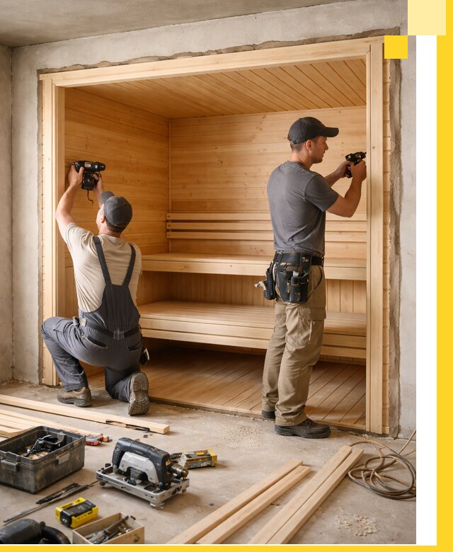 Монтаж саун под ключ в Глазове — проектирование и установка