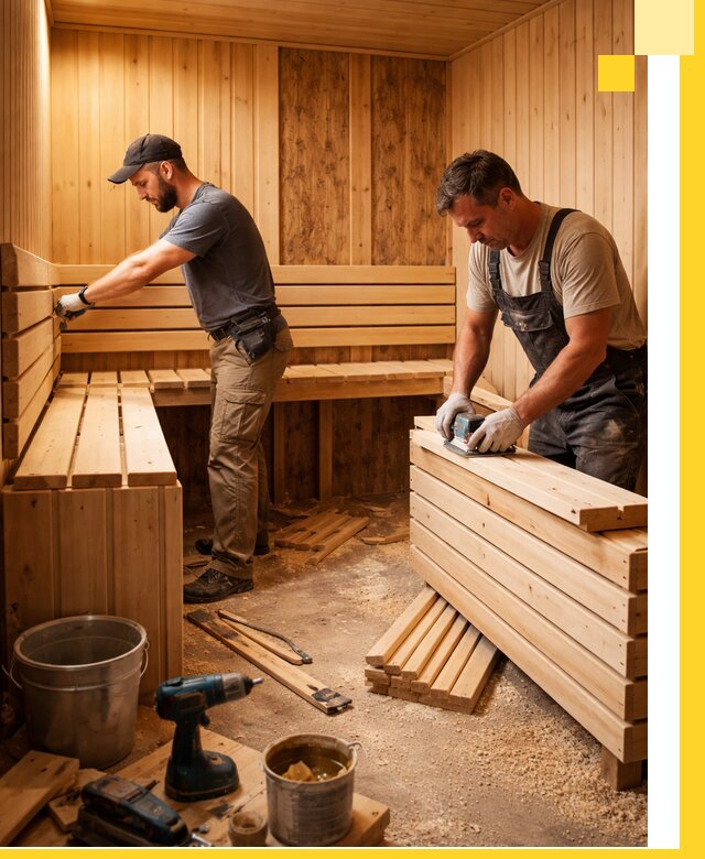 Профессиональный комплексный ремонт саун под ключ в Глазове