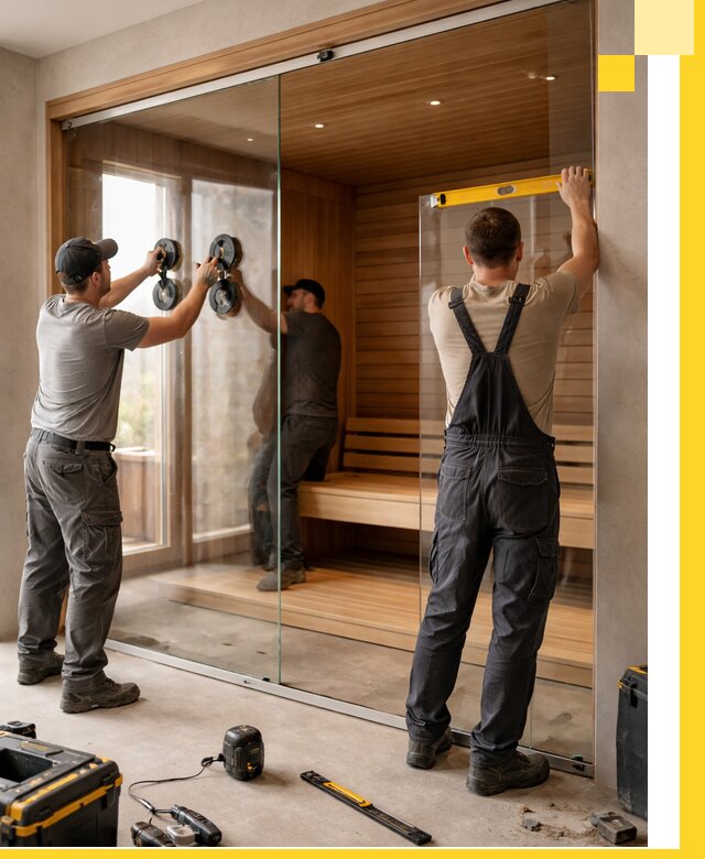 Производство и монтаж стеклянных саун под ключ в Глазове