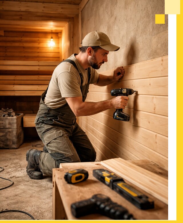 Профессиональная внутренняя отделка бани в Глазове под ключ