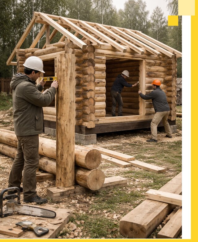 Строительство бань для дачи под ключ в Глазове с доставкой и монтажом