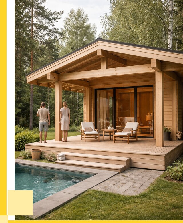 Бани с террасой под ключ в Глазове от 612180 р. | ЭриданГлз