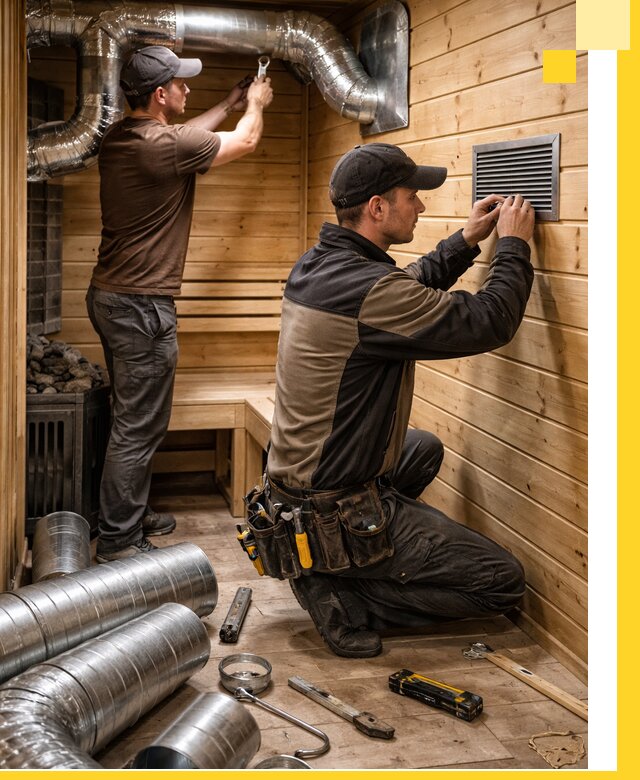 Проектирование и монтаж вентиляции бани в Глазове под ключ