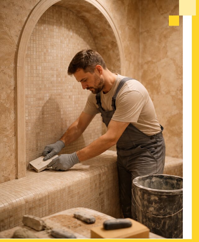 Профессиональная отделка хамамов с мозаикой под ключ в Глазове