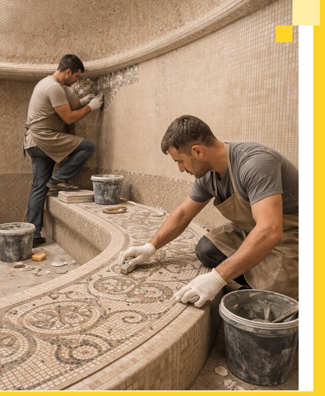 Плитка для хамама в Глазове, укладка, подбор и поставка